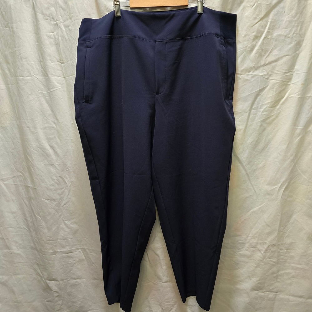 Athleta Brooklyn Ankle Pants Navy Blue High Rise Commute Career Plus Size 20